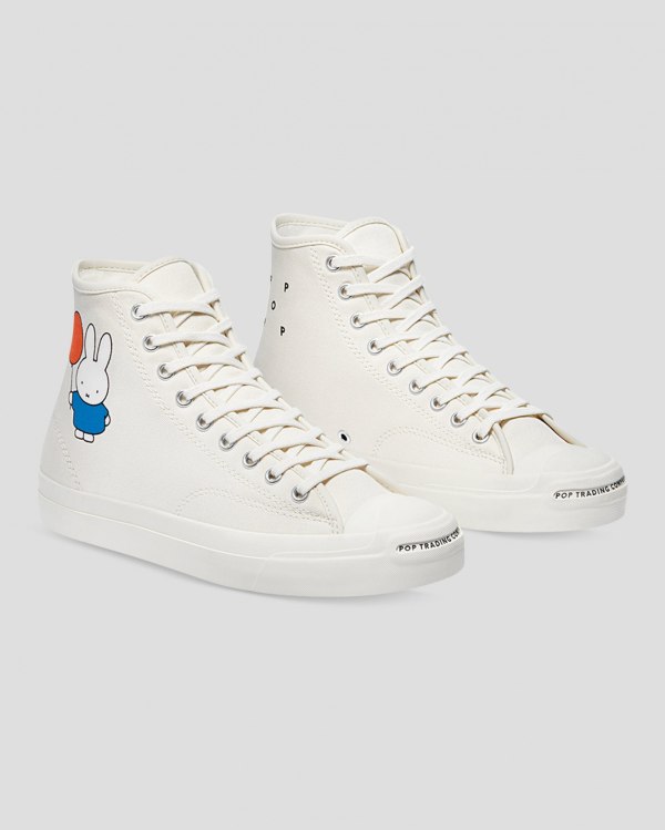 Converse X Pop Trading X Miffy Jack Purcell Pro Beige Sko Danmark - Converse Høje Sneakers Dame - 96